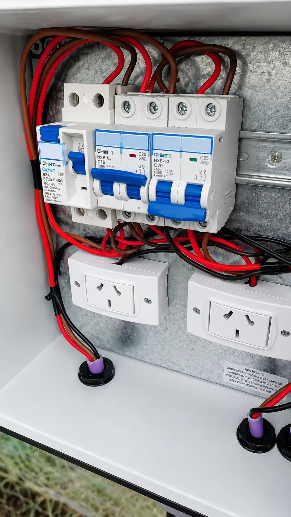 Tablero eléctrico residencial armado por SK Mantenimiento con llaves térmicas Chint y disyuntor diferencial